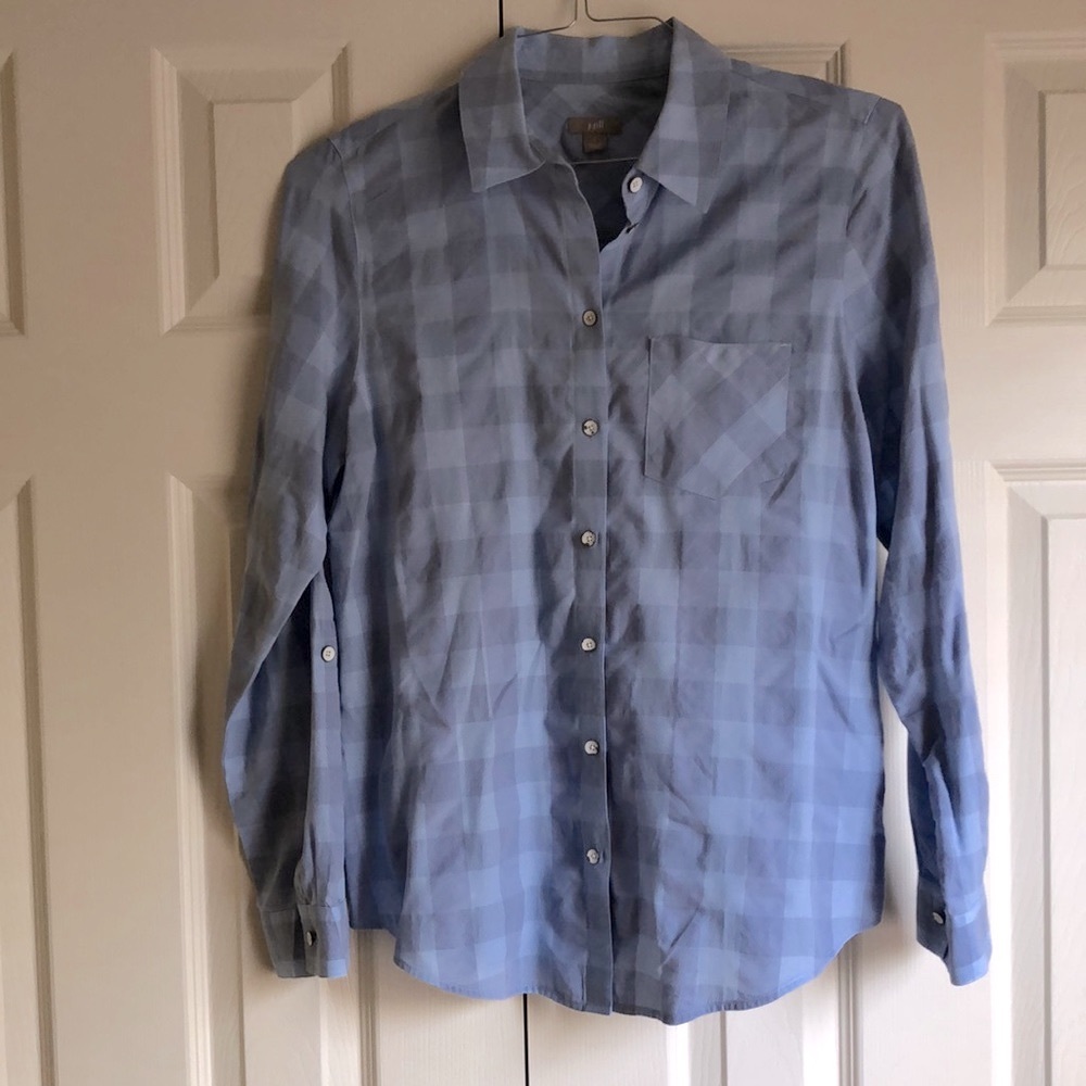 J.Jill Blue Plaid Button Down